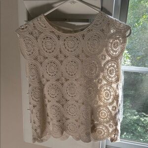 Abercrombie & Fitch Cream Crochet Blouse